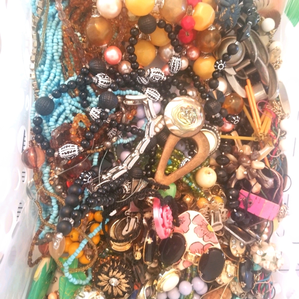 Lot of vintage jewelry beads earrings Surprise Box